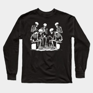 skeletons play chess Long Sleeve T-Shirt